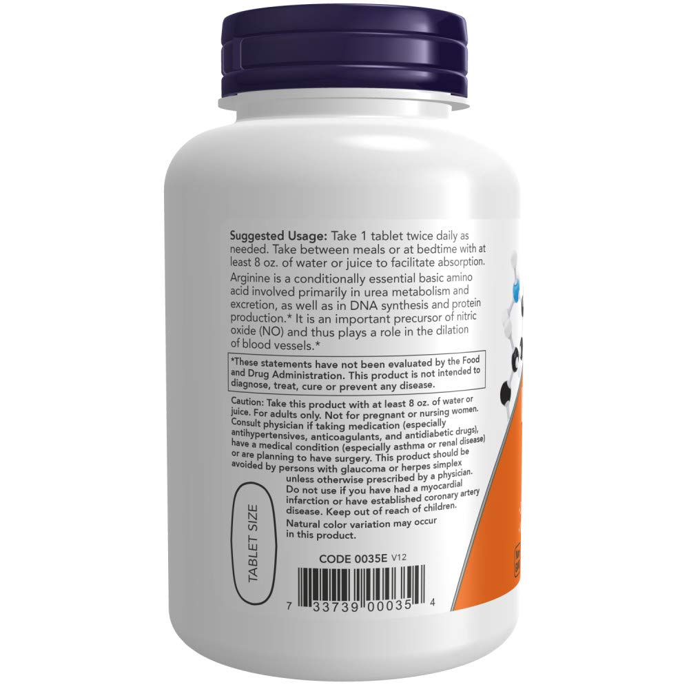 NOW Foods L-Arginine 1000mg Tablets, 360 Tablets