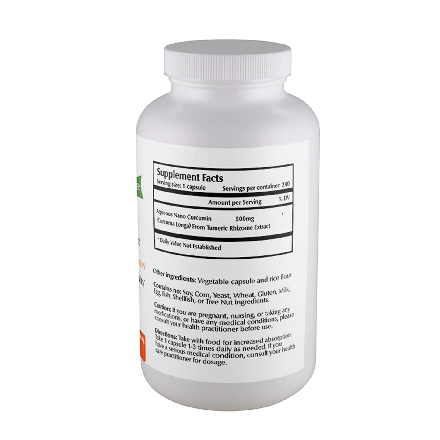 One Planet Nutrition Nano Curcumin 500 mg Veggie Capsules, 240 Count