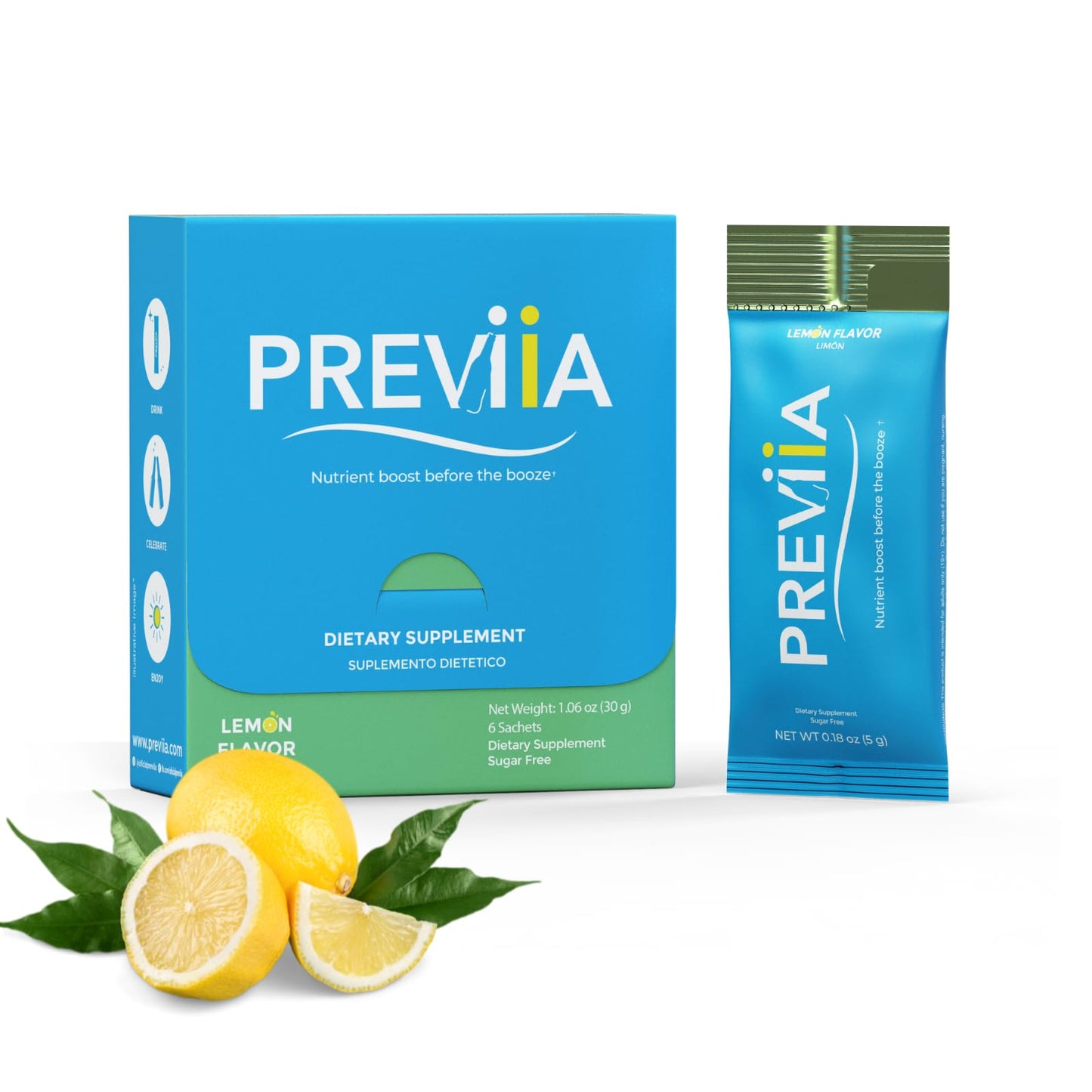 Previia Pre-Drink Supplement Powder 1.06 oz (Pack of 6)