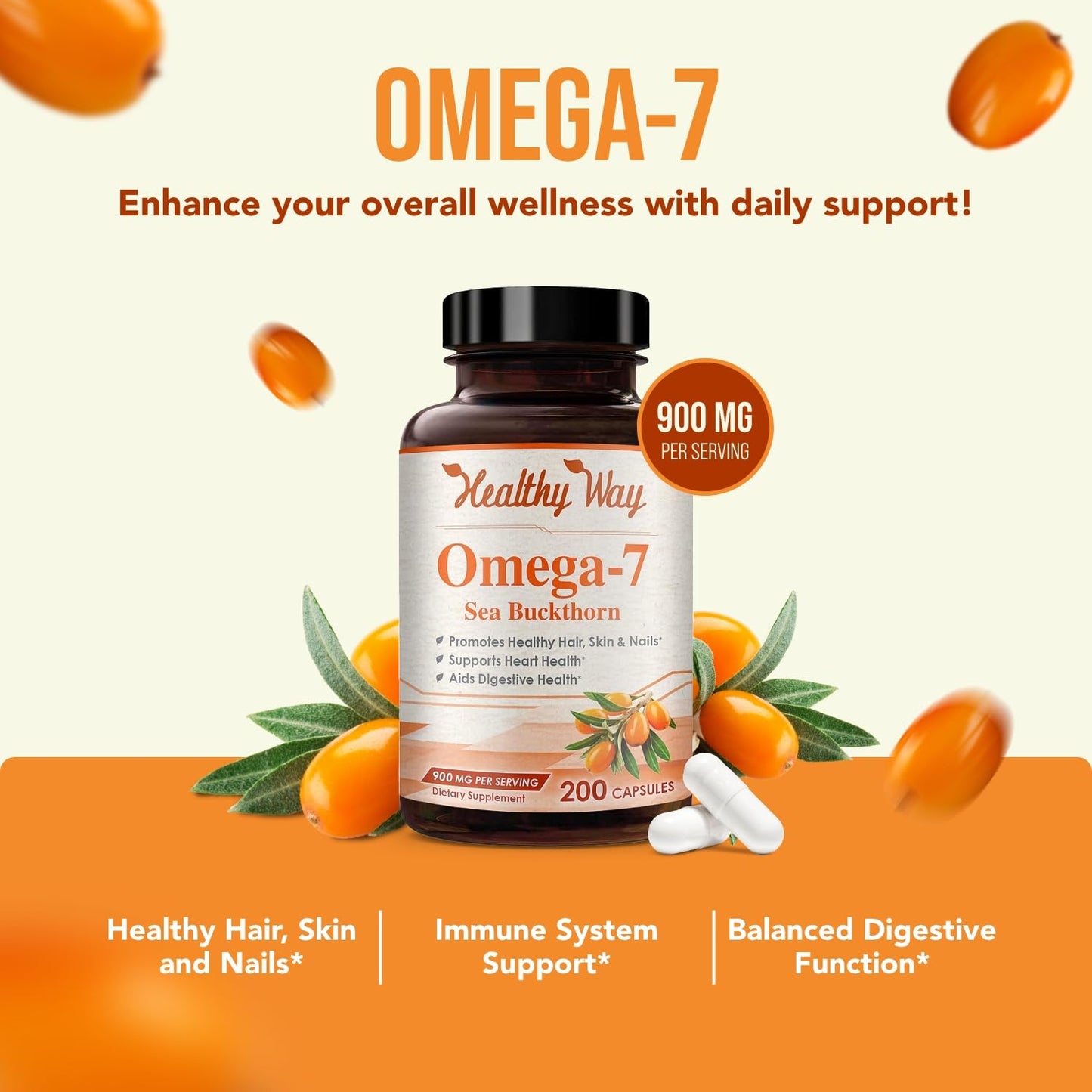 Healthy Way Pure Omega 7 Fatty Acids Capsules 200