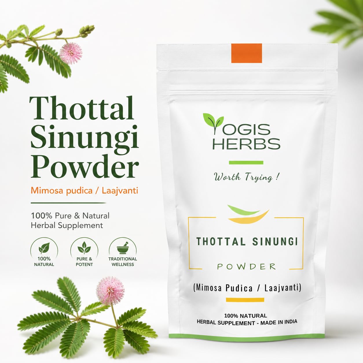 YOGIS HERBS Thottal Sinungi Powder 16 oz