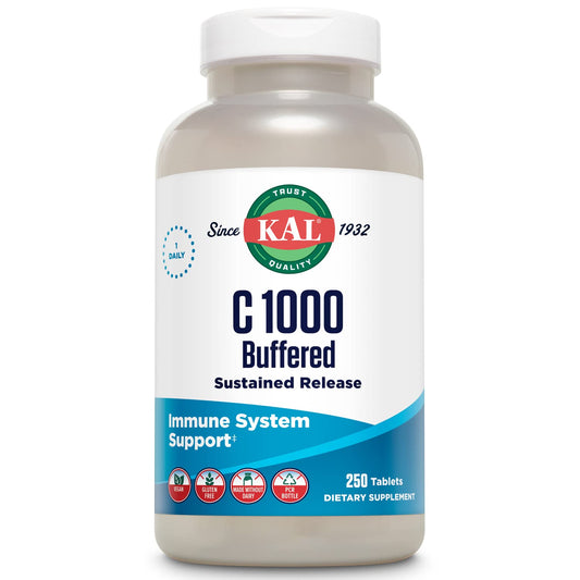 KAL C 1000 Buffered Sustained Release Vitamin C 1000mg Tablets 250