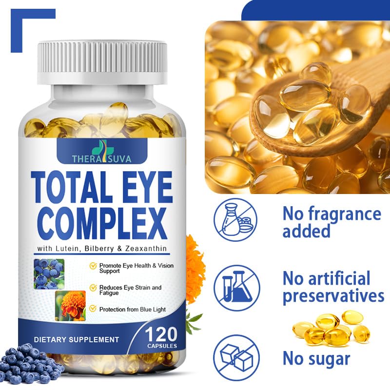 TheraSuva Advanced Eye Health Supplement with Lutein, Zeaxanthin, Bilberry & Citrus Bioflavonoids Softgels 120