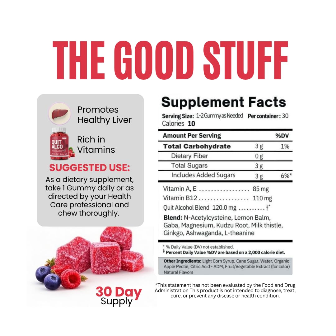 Health Chews CHEWZ Quit ALCO Support Gummies, 30-count