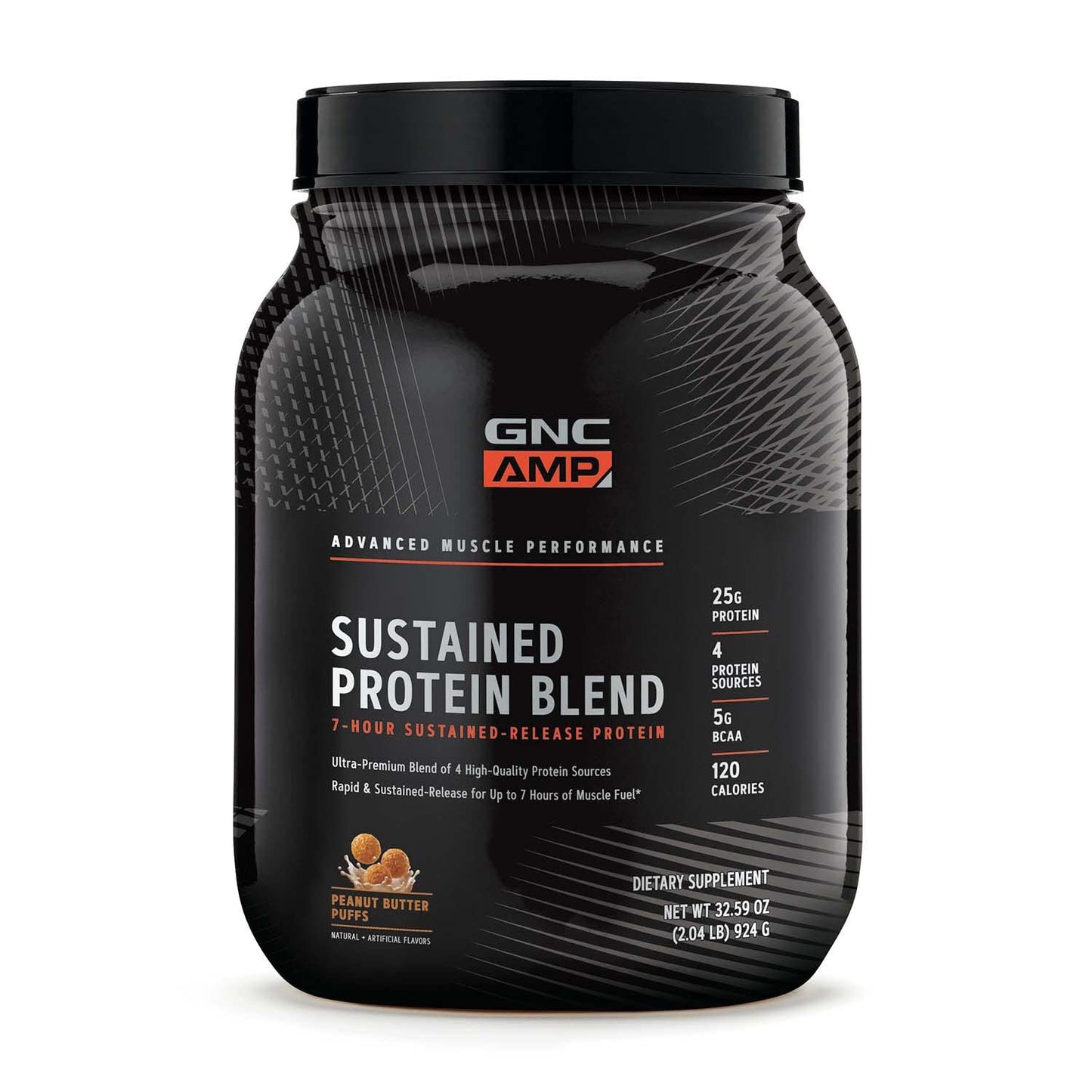 GNC AMP Sustained Protein Blend Cinnamon Toast Protein Powder, 28 Servings