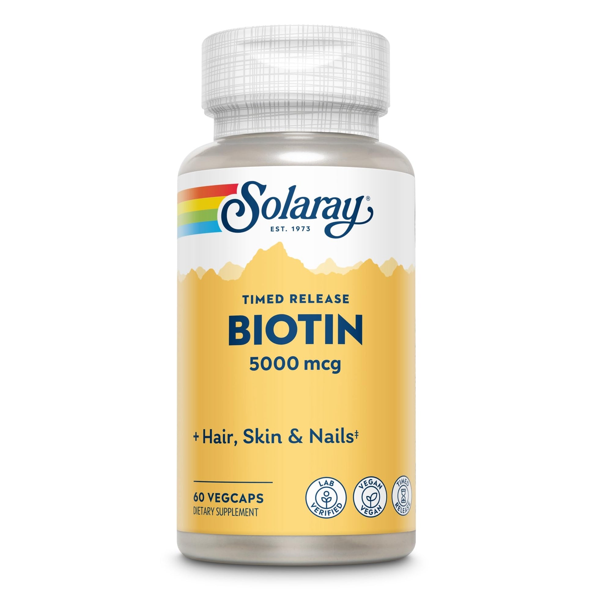 Solaray Two Stage Timed Release Biotin 5000mcg Capsules, 60 VegCaps
