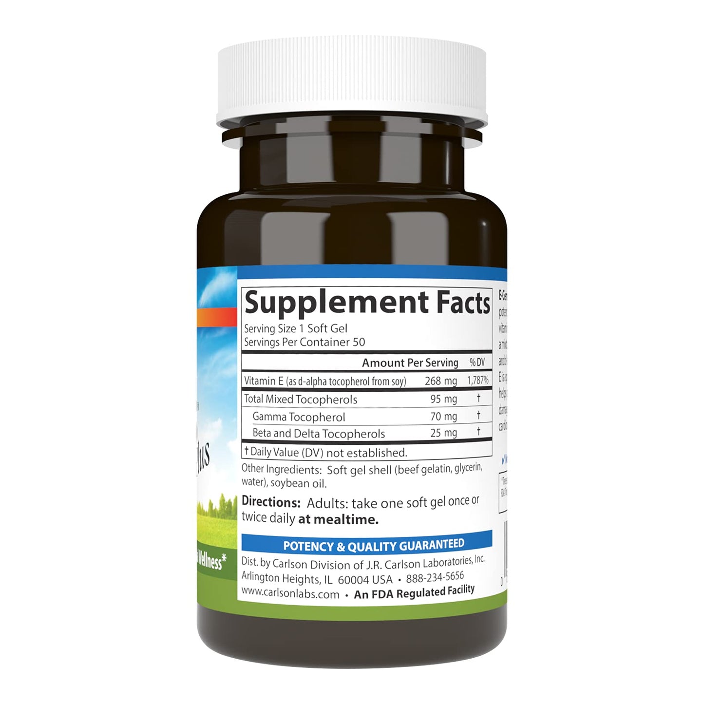 Carlson E-Gems Plus Natural Vitamin E 400 IU Softgels 50