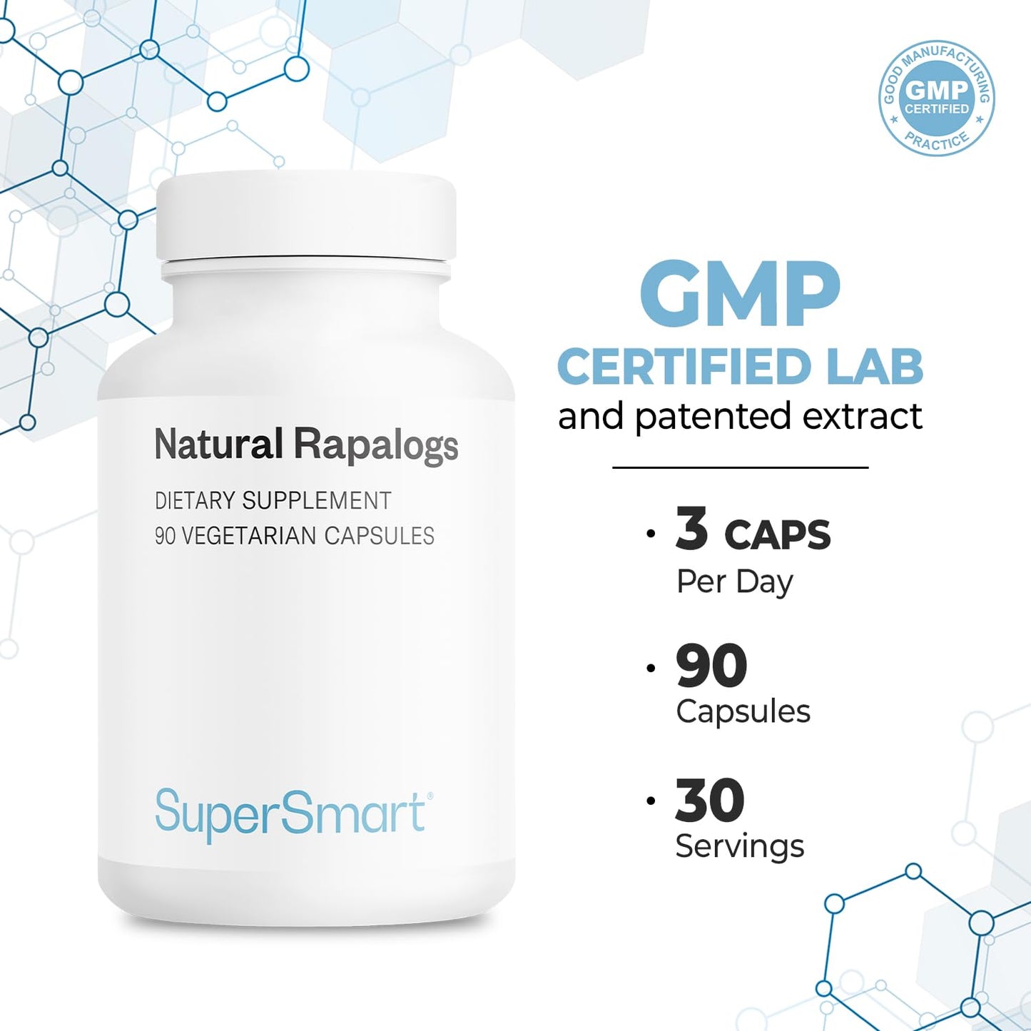 Supersmart Natural Rapalogs (Advanced Formula) with EGCG, Fisetin, Trans-Resveratrol, Salicin, Curcumin Phytosome, 90 Vegetarian Capsules
