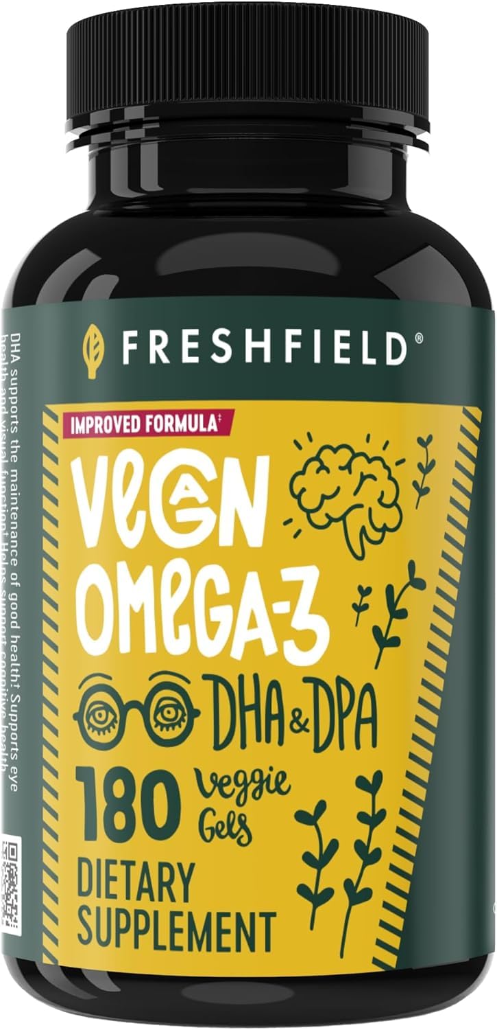 Freshfield Vegan Omega 3 Algae Oil Softgels 180 Count