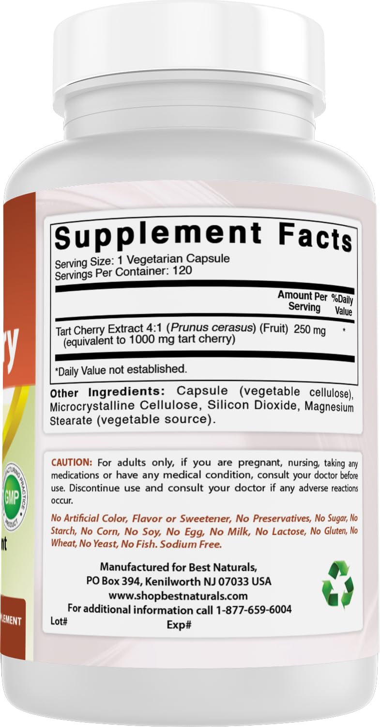 Best Naturals Tart Cherry Extract 1000 mg 360 Capsules