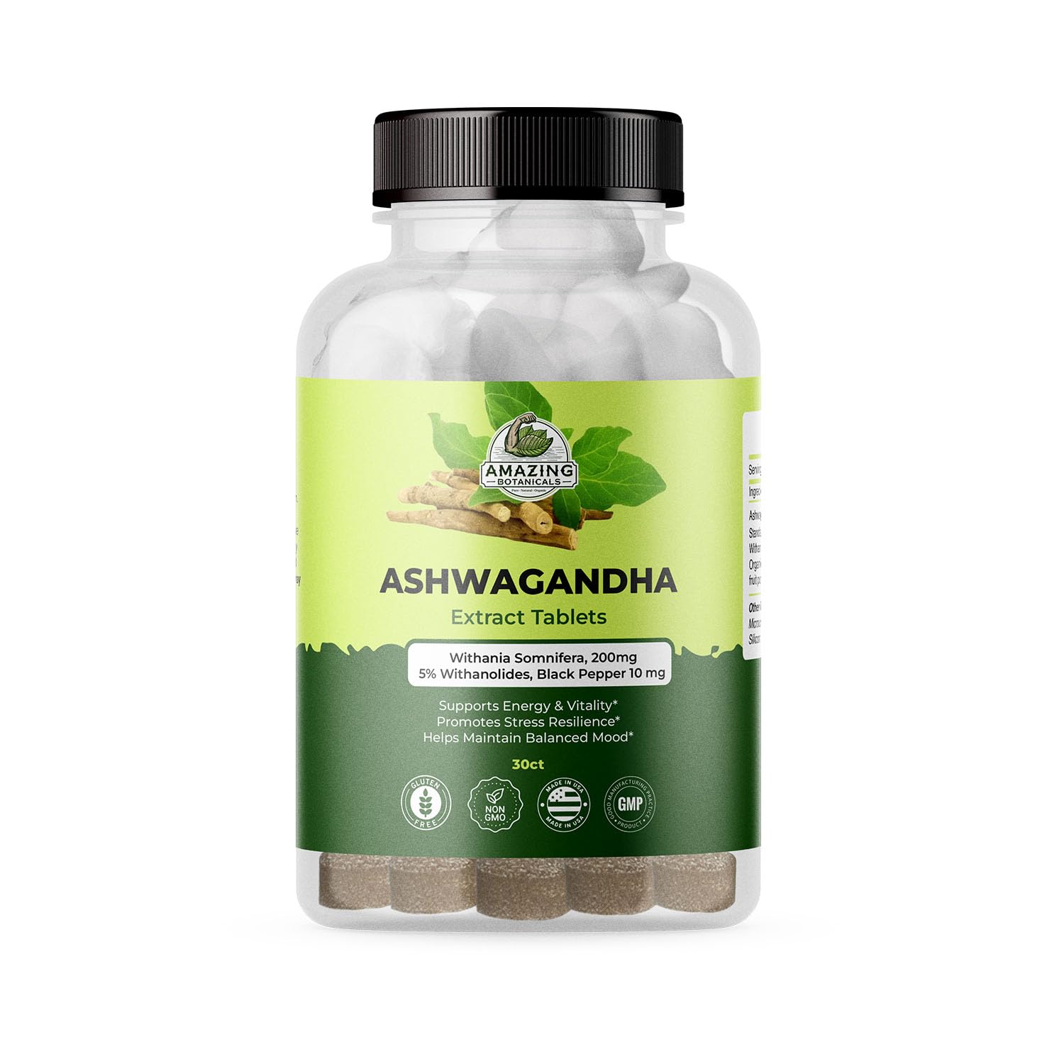 Amazing Botanicals Organic Ashwagandha Root Extract Tablets 30 Count