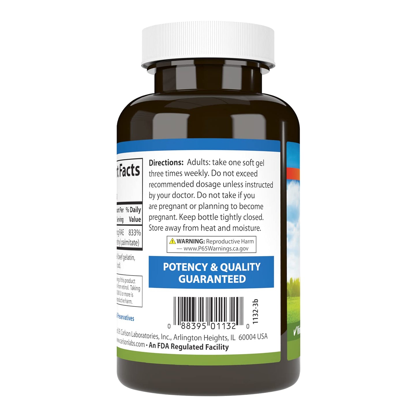 Carlson Vitamin A 25,000 IU Soft Gels, 250 Soft Gels