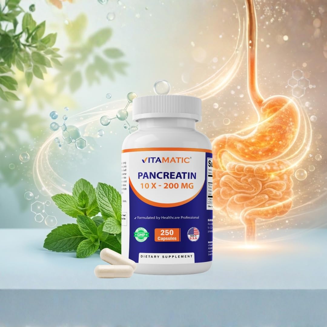 Vitamatic Pancreatin 10X Digestive Enzymes Capsule, 250 Count