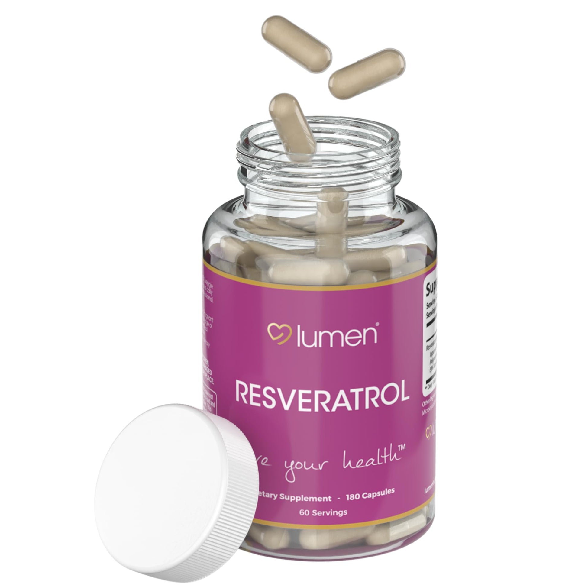 Lumen Naturals Resveratrol Parent Capsule, 180 Count