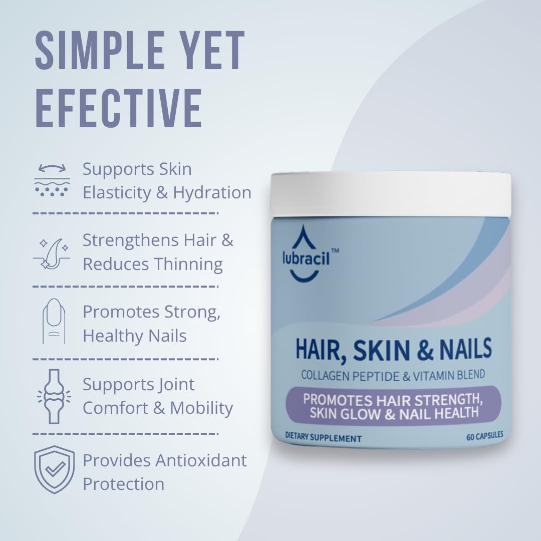 Lubracil Hair, Skin & Nails Vitamin Blend Formula for Women Capsule 60 Count