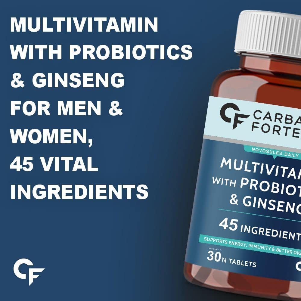 Generic Multivitamin Tablets for Men and Women with Probiotics Supplement, 30 Tablets