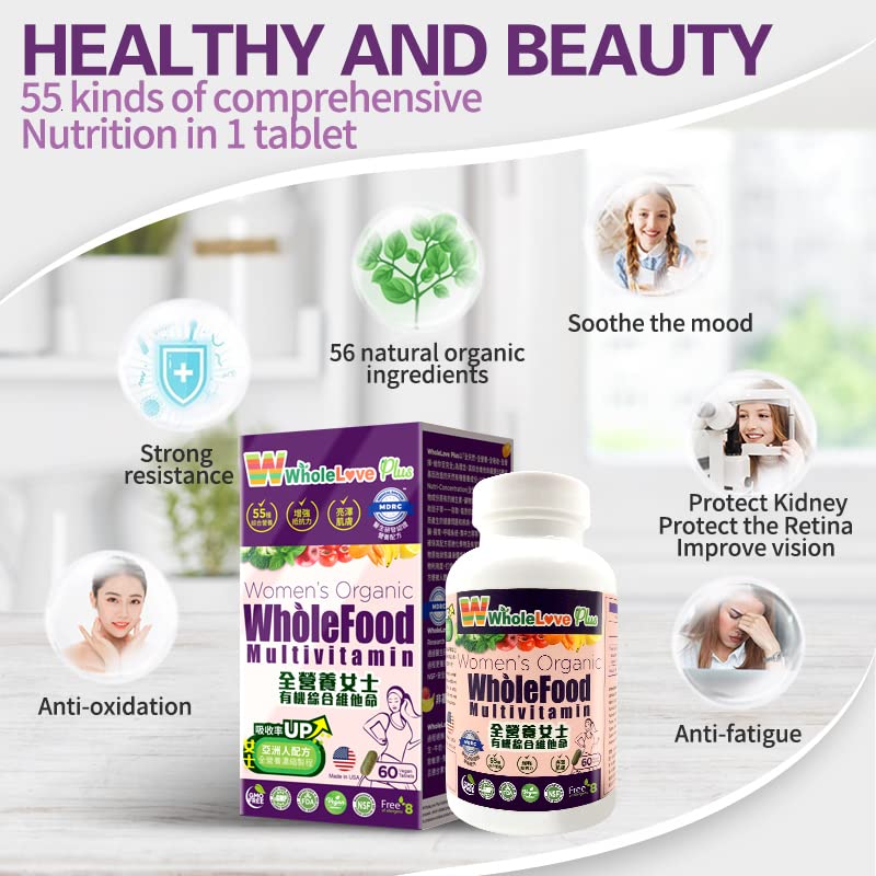 NOTO WholeLove Plus Women's Organic Whole Food Multivitamin Capsules, 60 Count