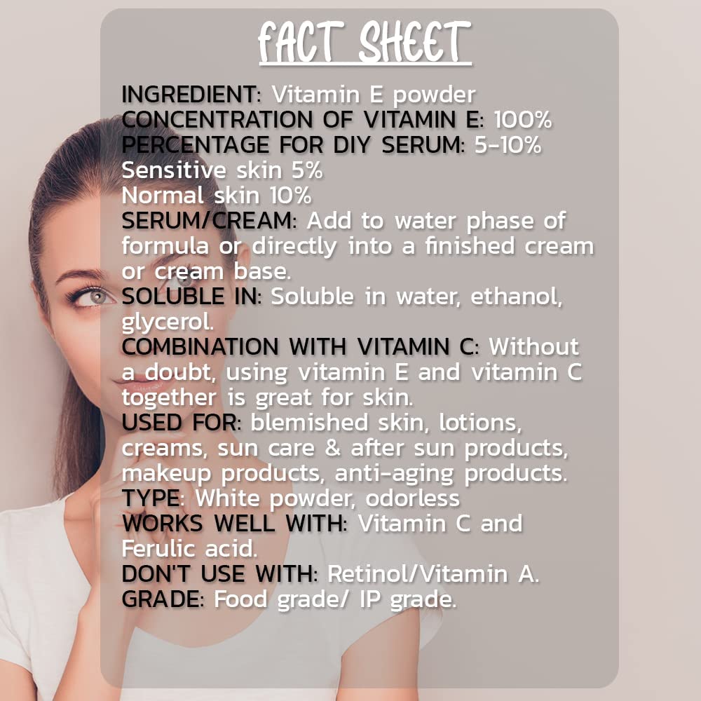 Nutranix VNZ 100% Pure Vitamin E Powder for Skin Hair (3.5274)