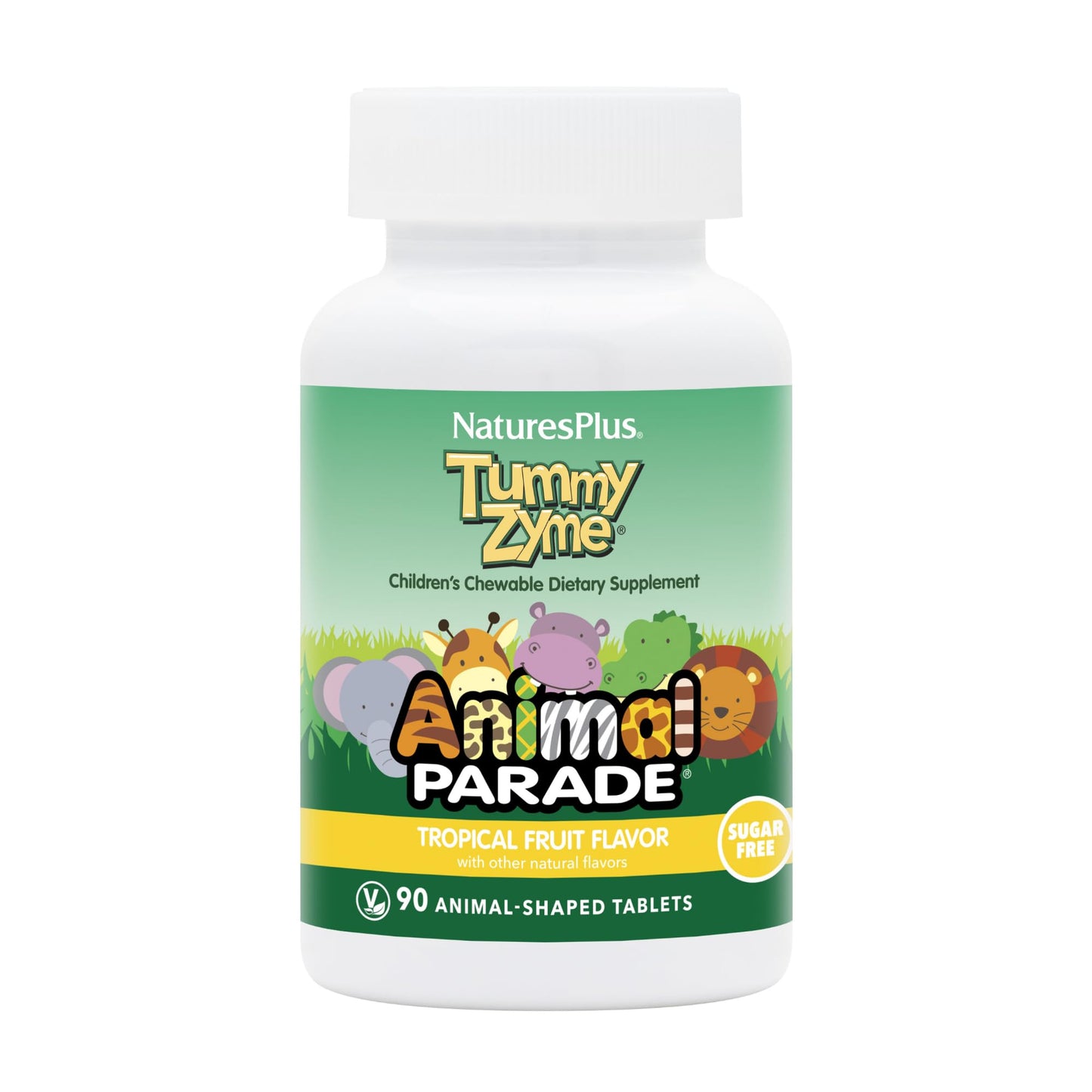NaturesPlus Animal Parade Tummy Zyme Children's Chewable Tablets, 90 Count