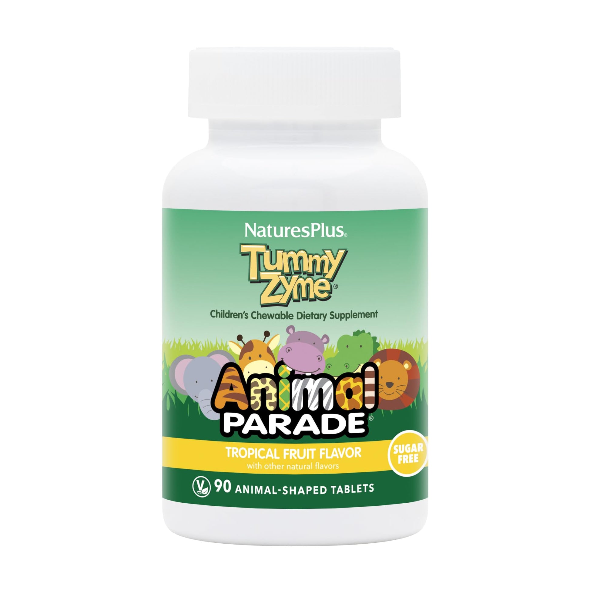 NaturesPlus Animal Parade Tummy Zyme Children's Chewable Tablets, 90 Count