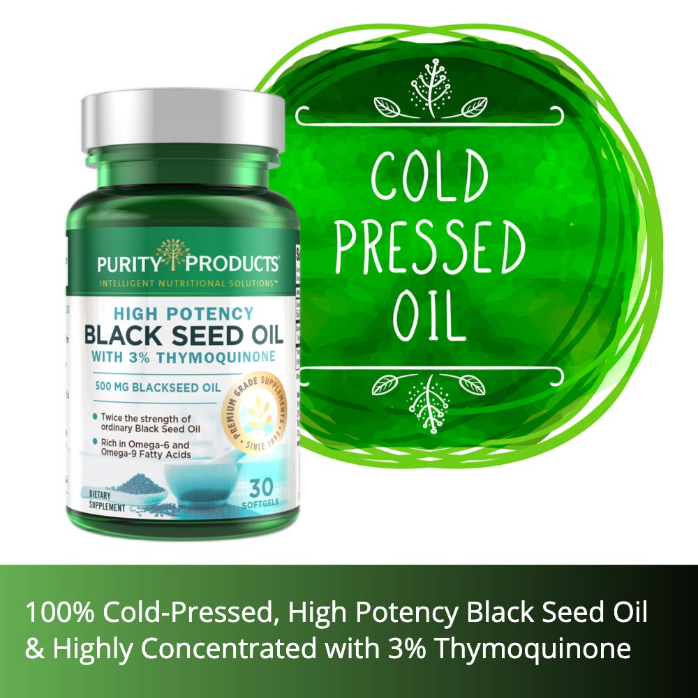 Purity Products High Potency Black Seed Oil Softgels 30 Mini Softgels