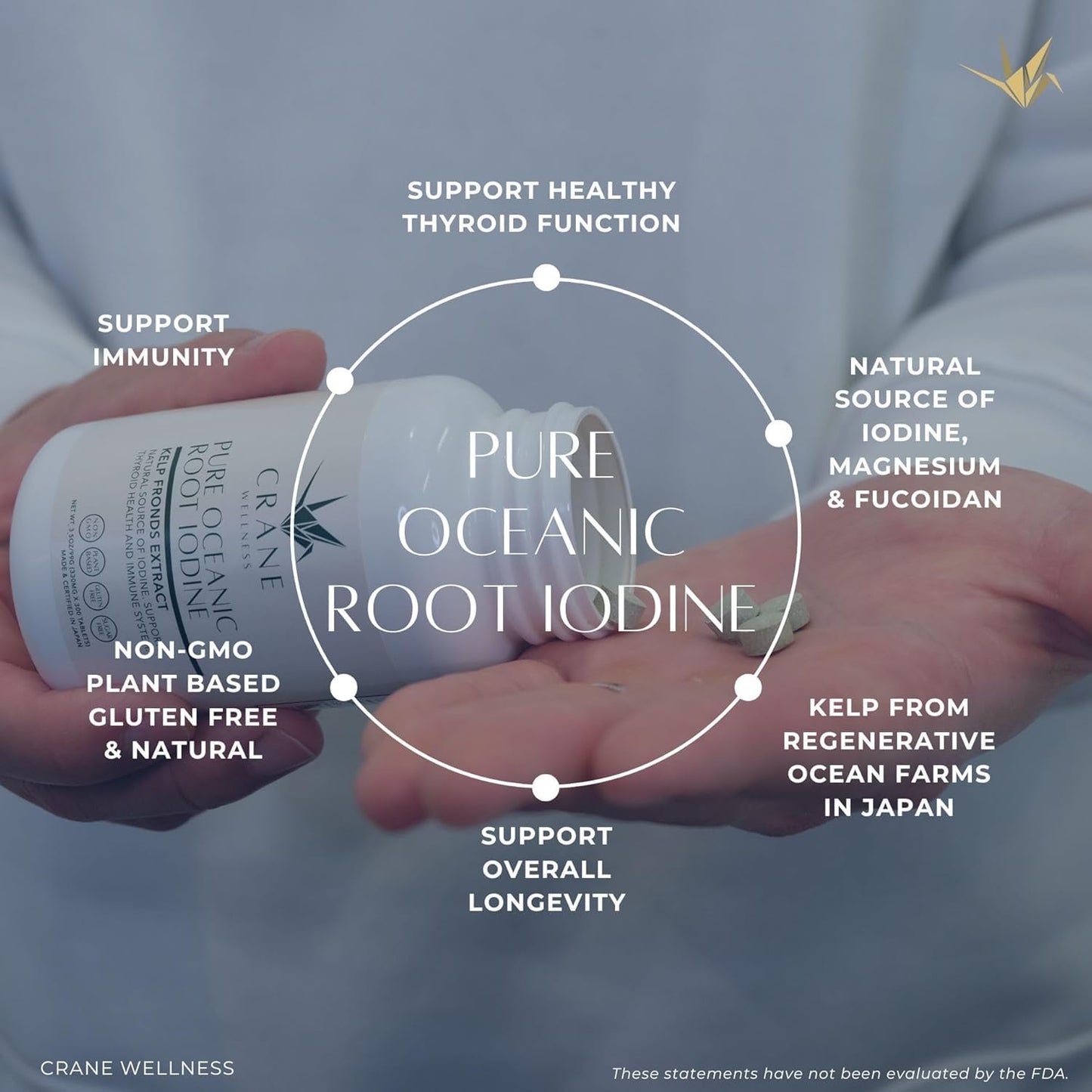 CRANE WELLNESS Pure Oceanic Root Iodine Tablets 1 Tablet
