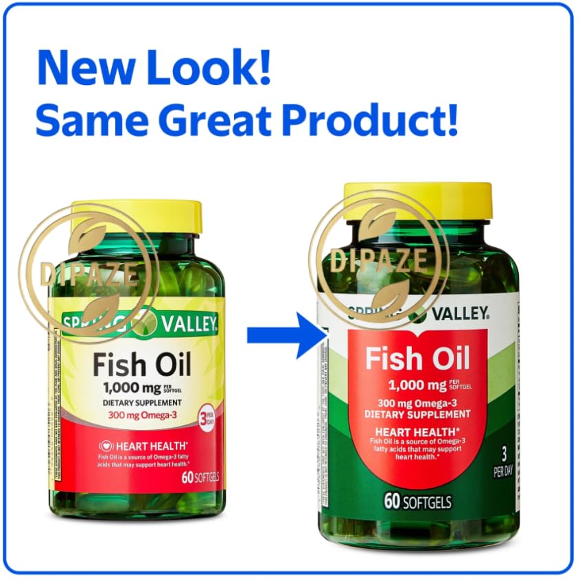 Generic Omega-3 Fish Oil Softgel 1000 mg, 60 Count
