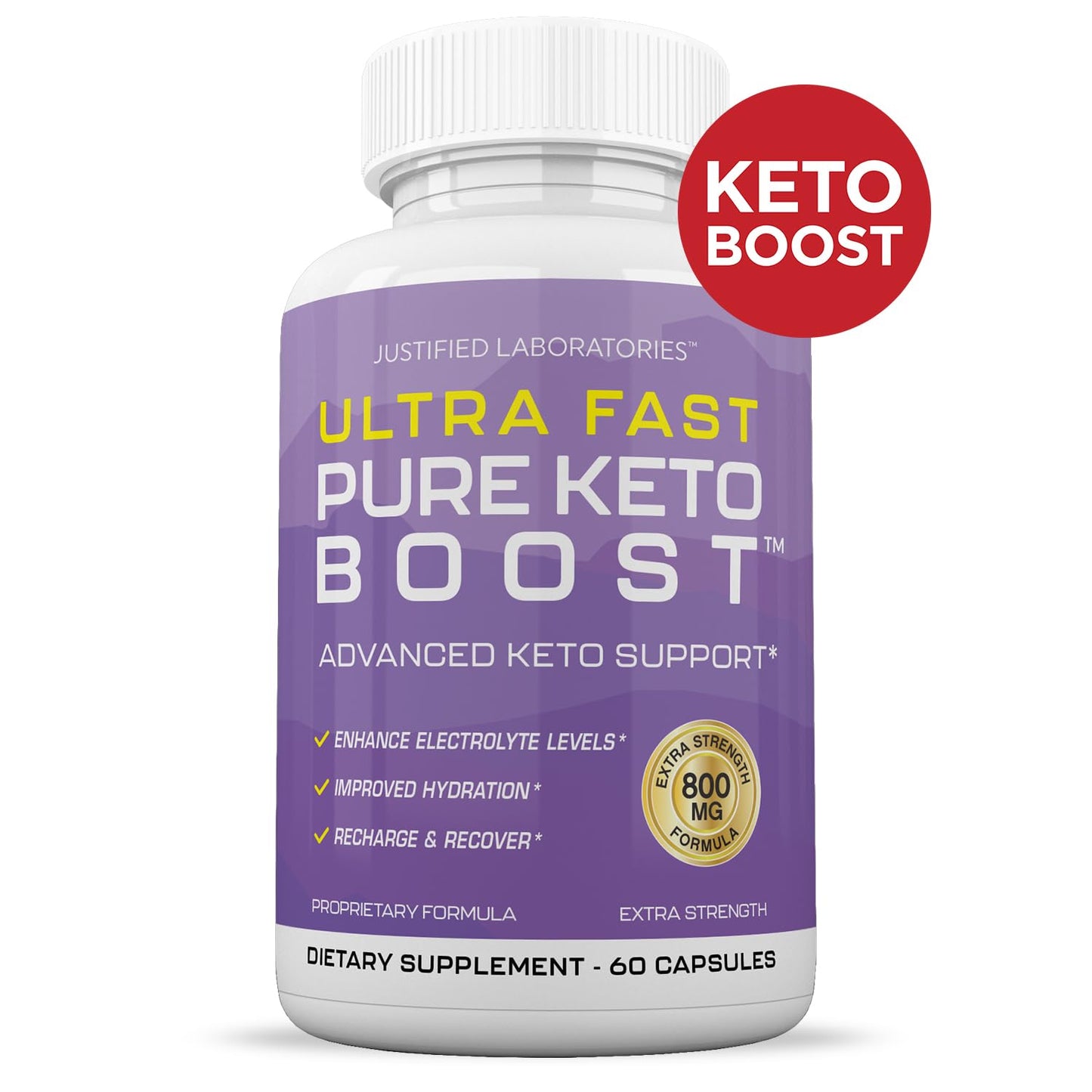 Justified Laboratories Ultra Fast Pure Keto Boost Pills 1275MG, 60 Capsules