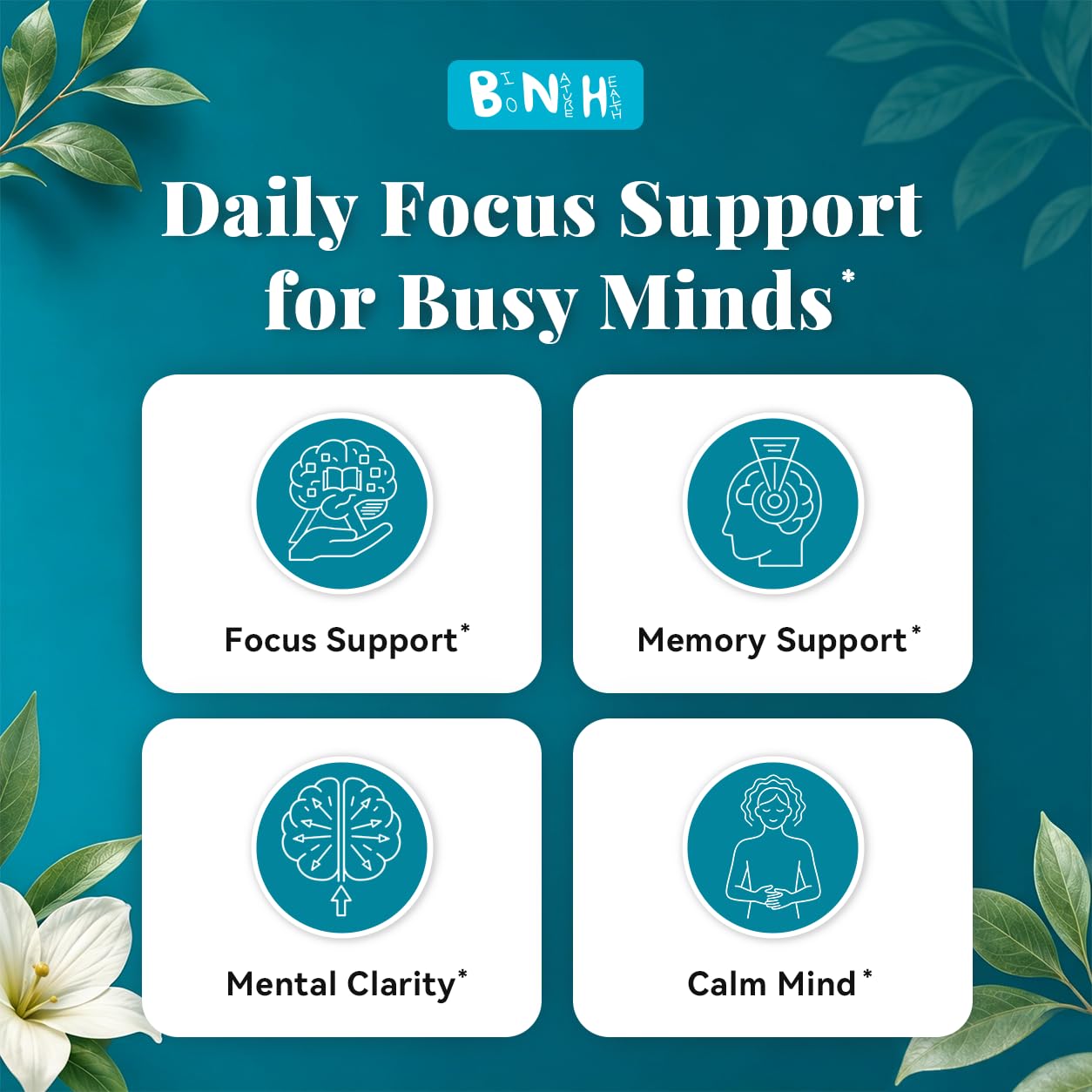BNH Brain Blossom Brain Supplement for Memory & Focus Capsules 180