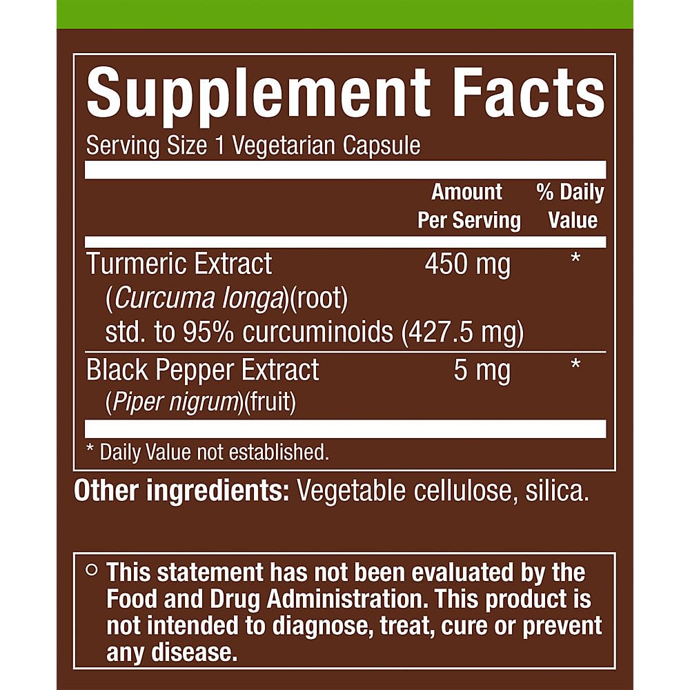 plnt Turmeric with 95% Curcuminoids Supports a Healthy Inflammation Response 450 mg (120 Vegetarian Capsules) Capsules 1