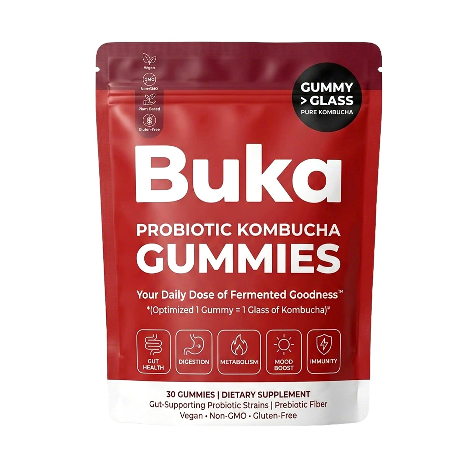 TOIKLL Buka Probiotic Kombucha Gummies, 1 Count