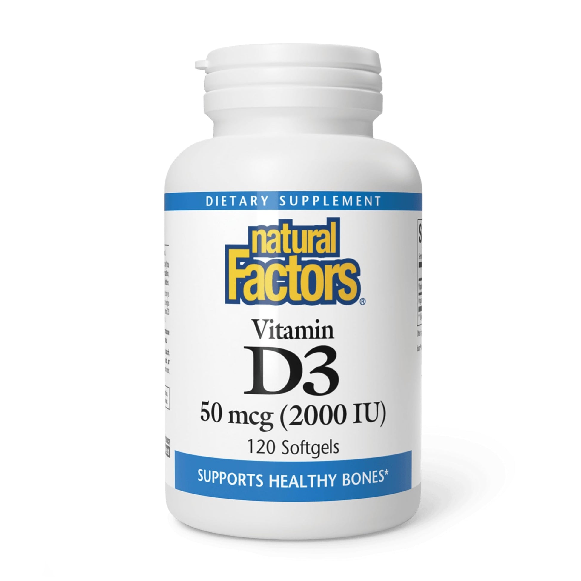 Natural Factors Vitamin D3 2000 IU (50 mcg) Softgels, 120 Count