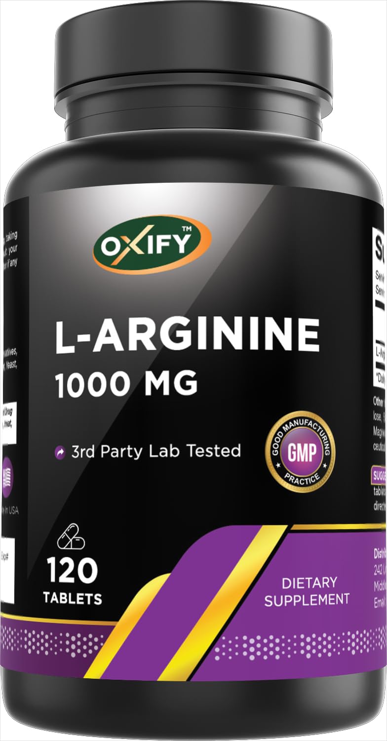 Oxify L-Arginine 1000 mg Tablets, 120 Count