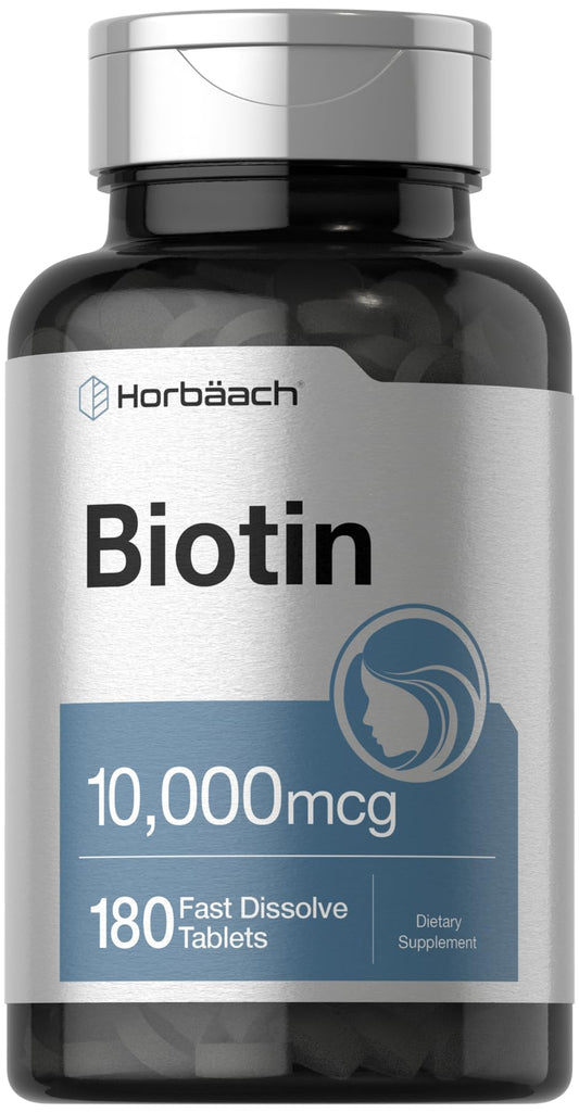 Horbäach Biotin 10000mcg Fast-Dissolve Tablets, 180 Tablets