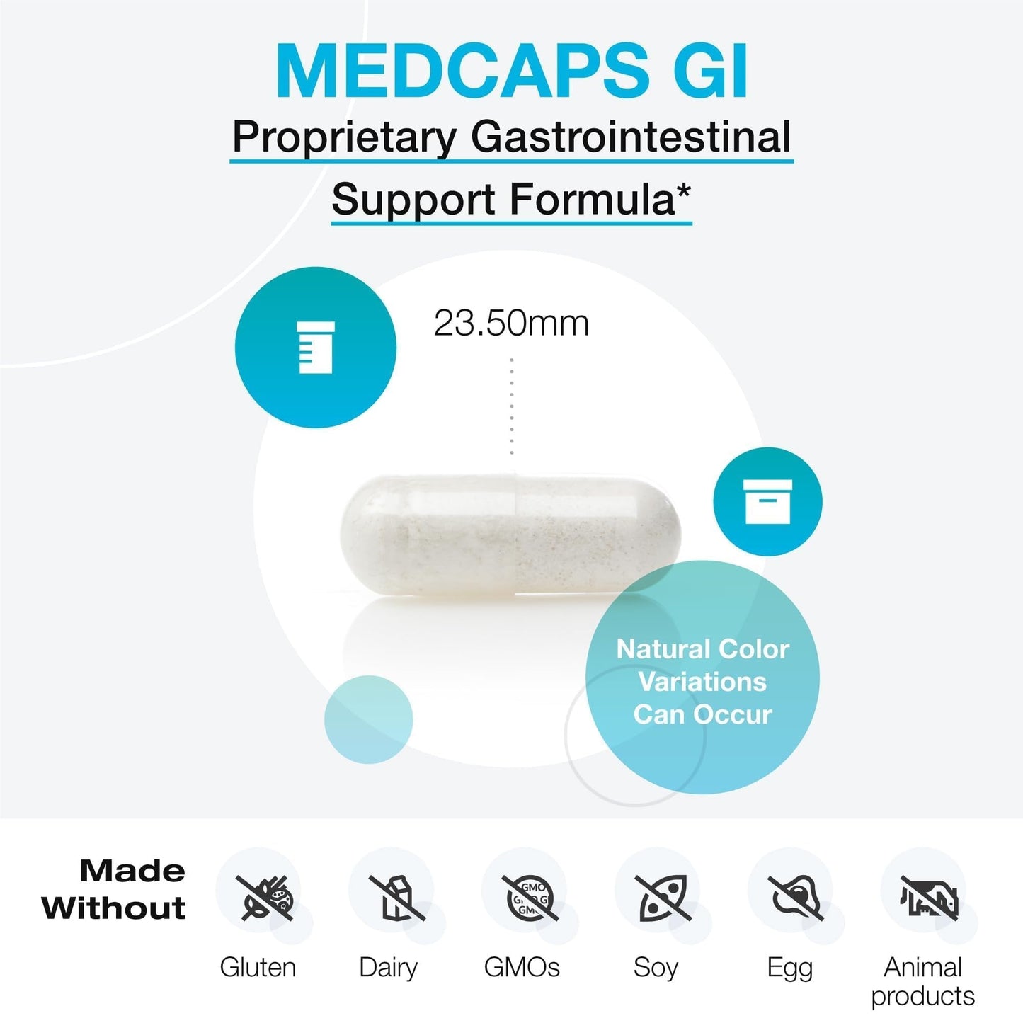 XYMOGEN MedCaps GI L-Glutamine, Zinc & Prebiotic Inulin - GI Mucosa & Gut Lining Support - with Aloe Leaf Extract - Vegetarian & Non-GMO, 120 Capsules