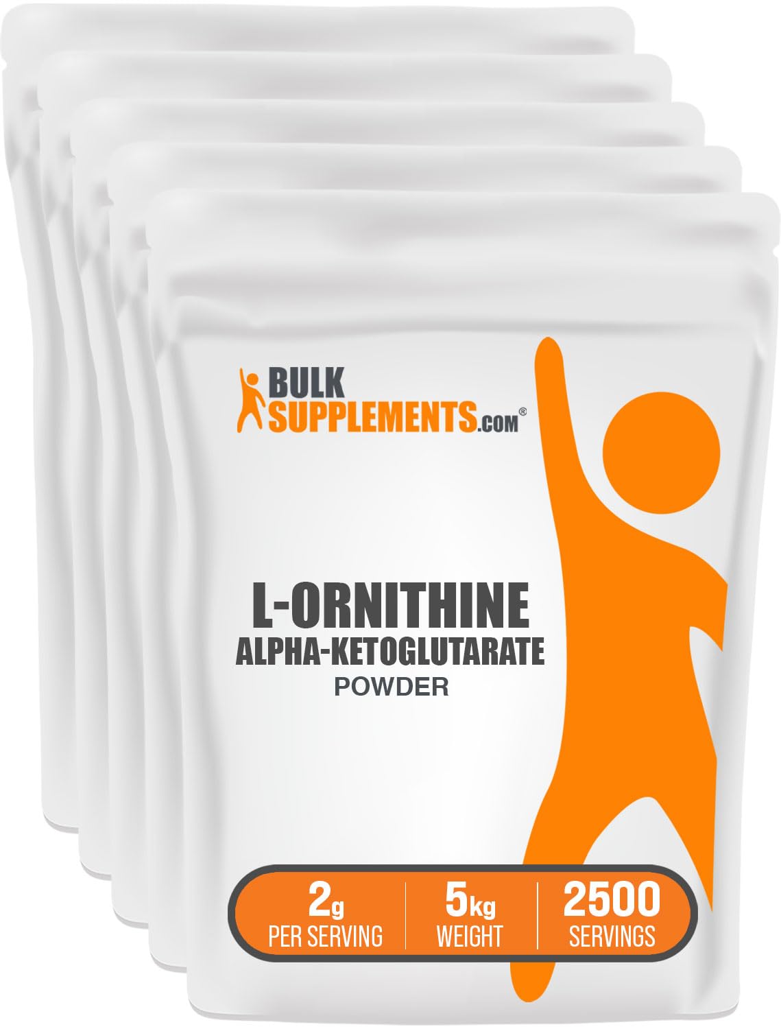 BulkSupplements L-Ornithine Alpha-Ketoglutarate Powder (Pack of 5)
