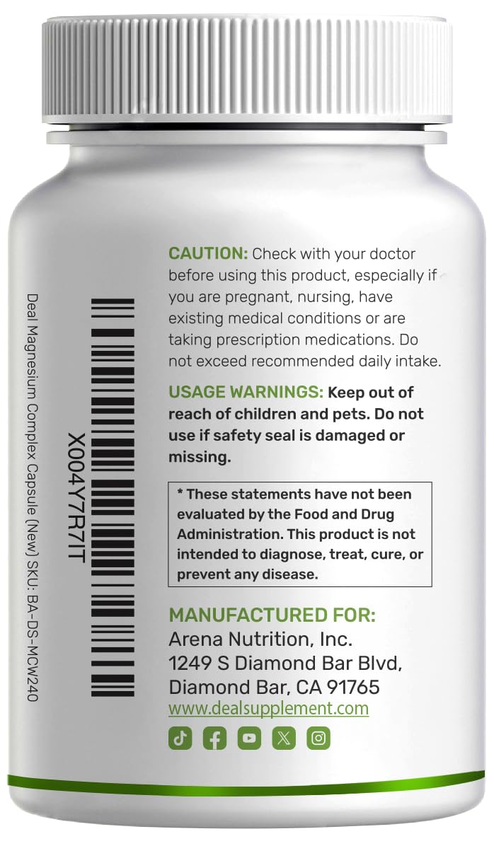 DEAL SUPPLEMENT 12-in-1 Magnesium Complex for Women 1,000 mg, 240 Capsules