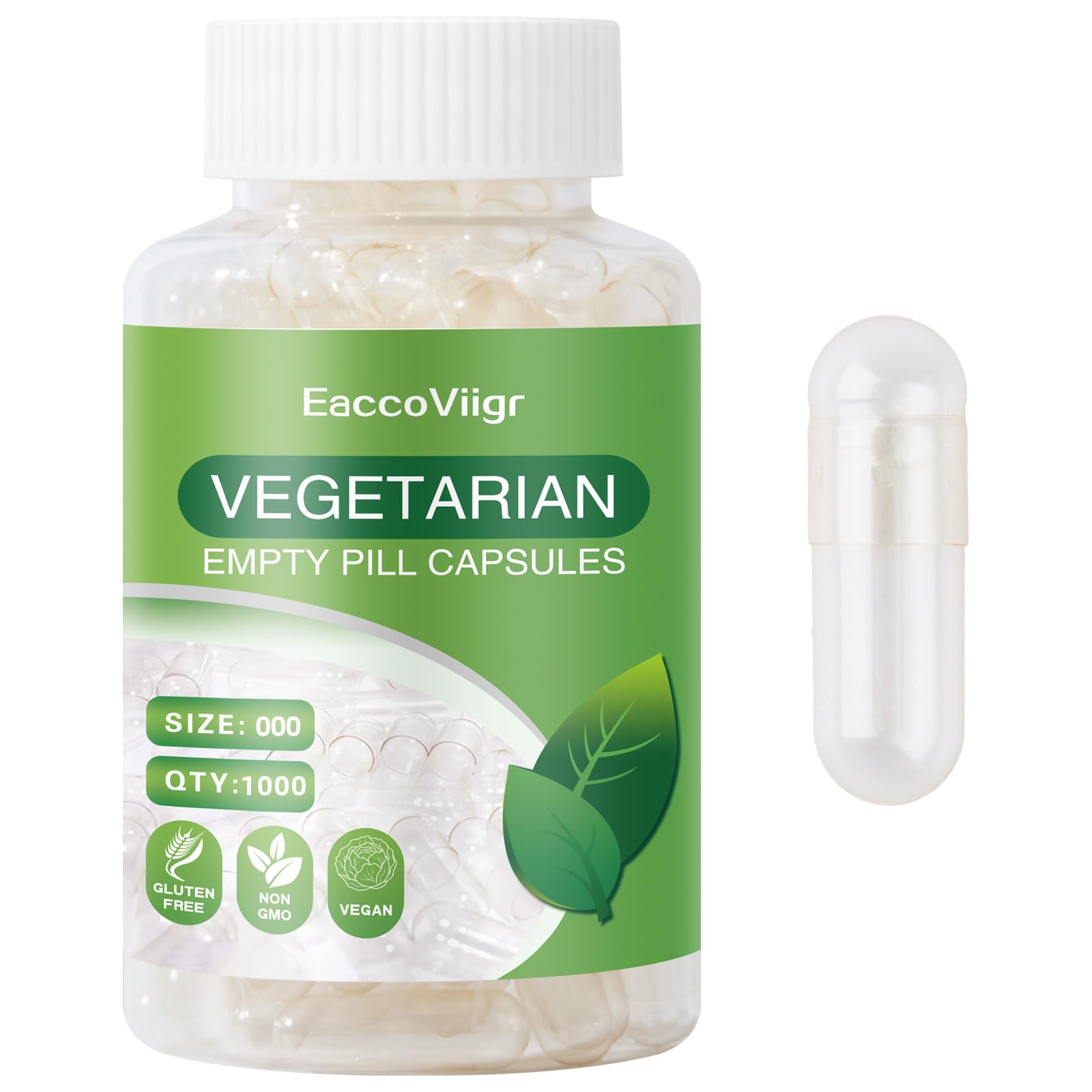 EaccoViigr Size 000 Empty Capsules, 1000 Count
