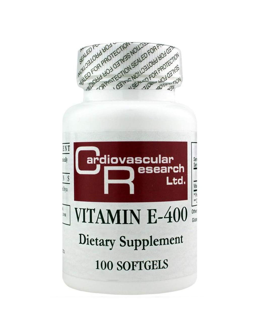 Cardiovascular Research Vitamin E-400 Softgels, 100 Count