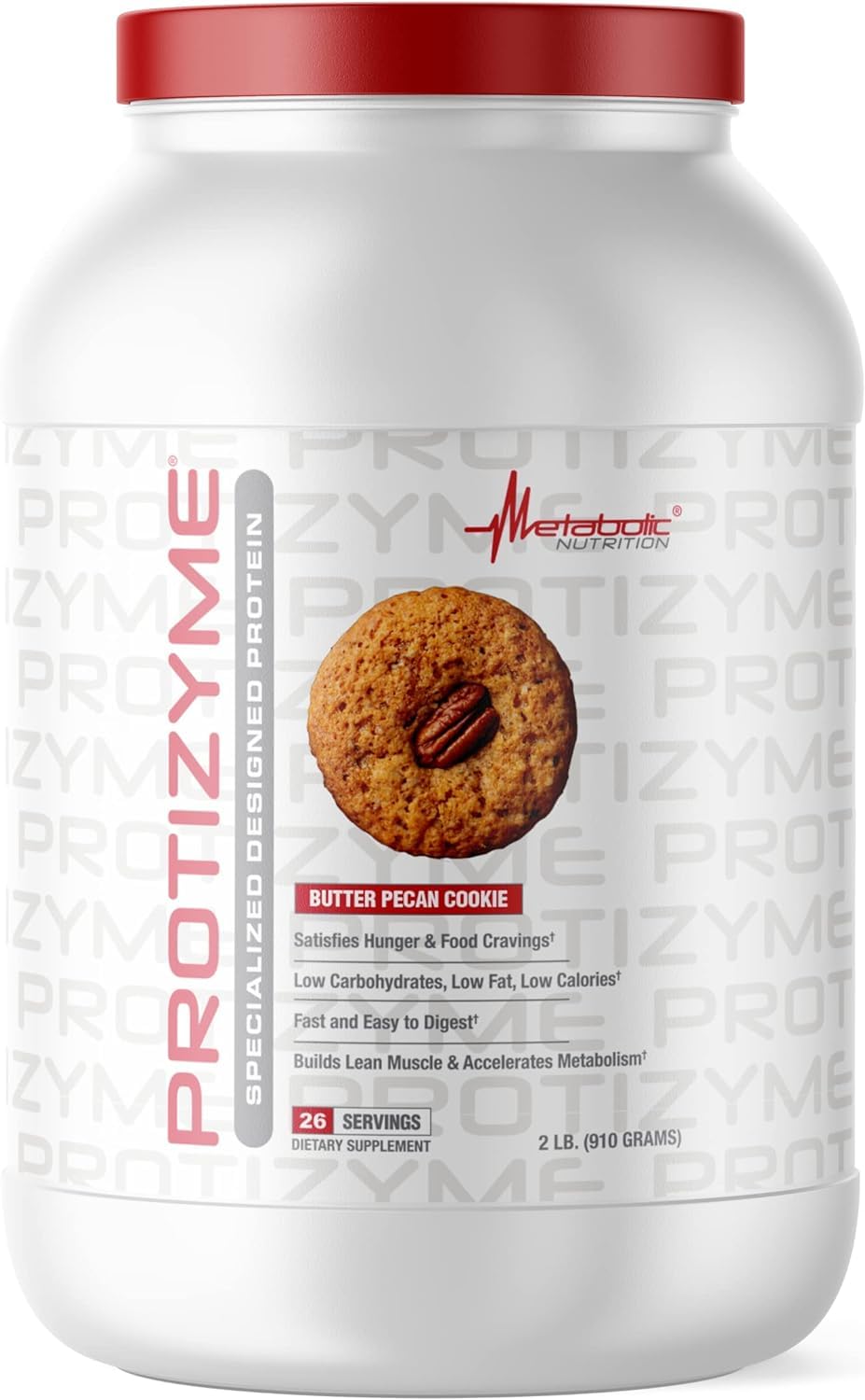 Metabolic Nutrition Protizyme 100% Whey Protein Powder Butter Pecan Cookie 32 oz