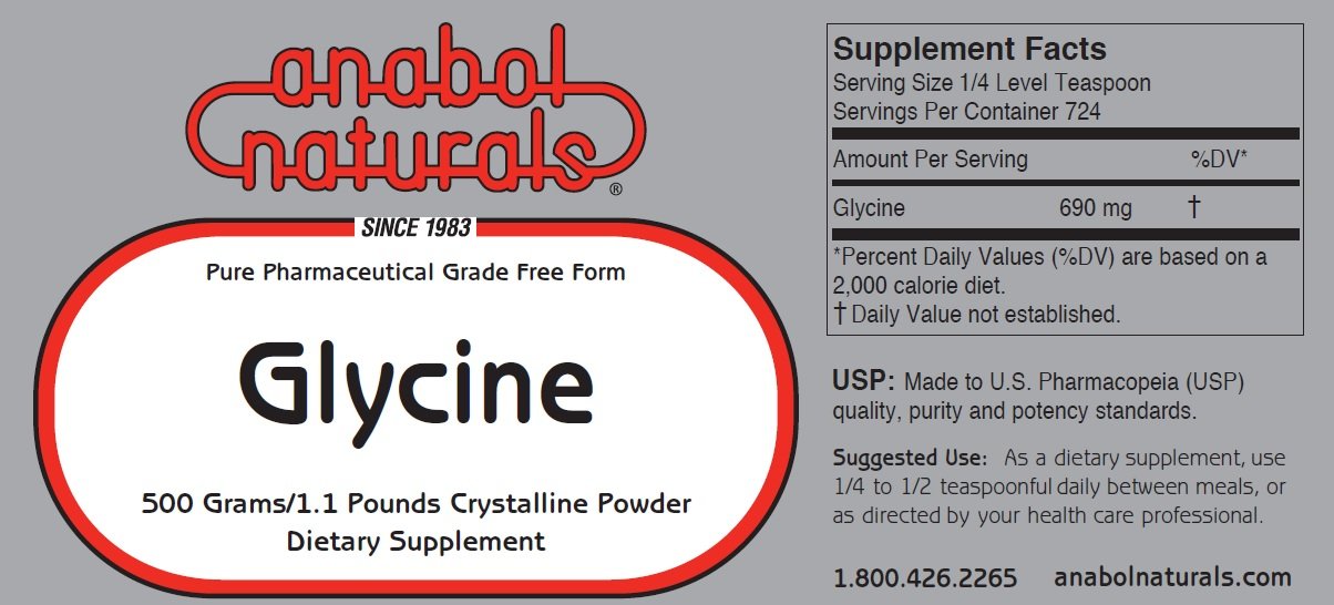 Anabol Naturals Glycine 1000 Gram Pure Crystalline Free Form Powder