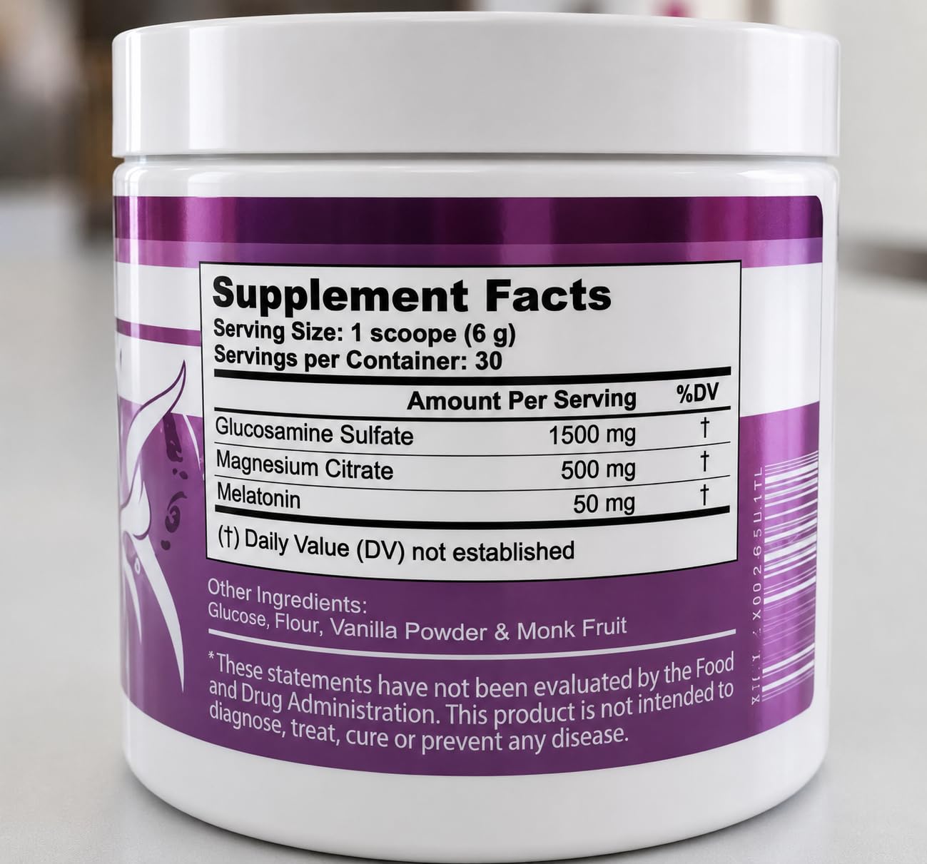 RESTFREE Sleep, Relaxation & Joint Wellness Supplement with Magnesium Citrate, Melatonin & Glucosamine Powder 6 Ounce