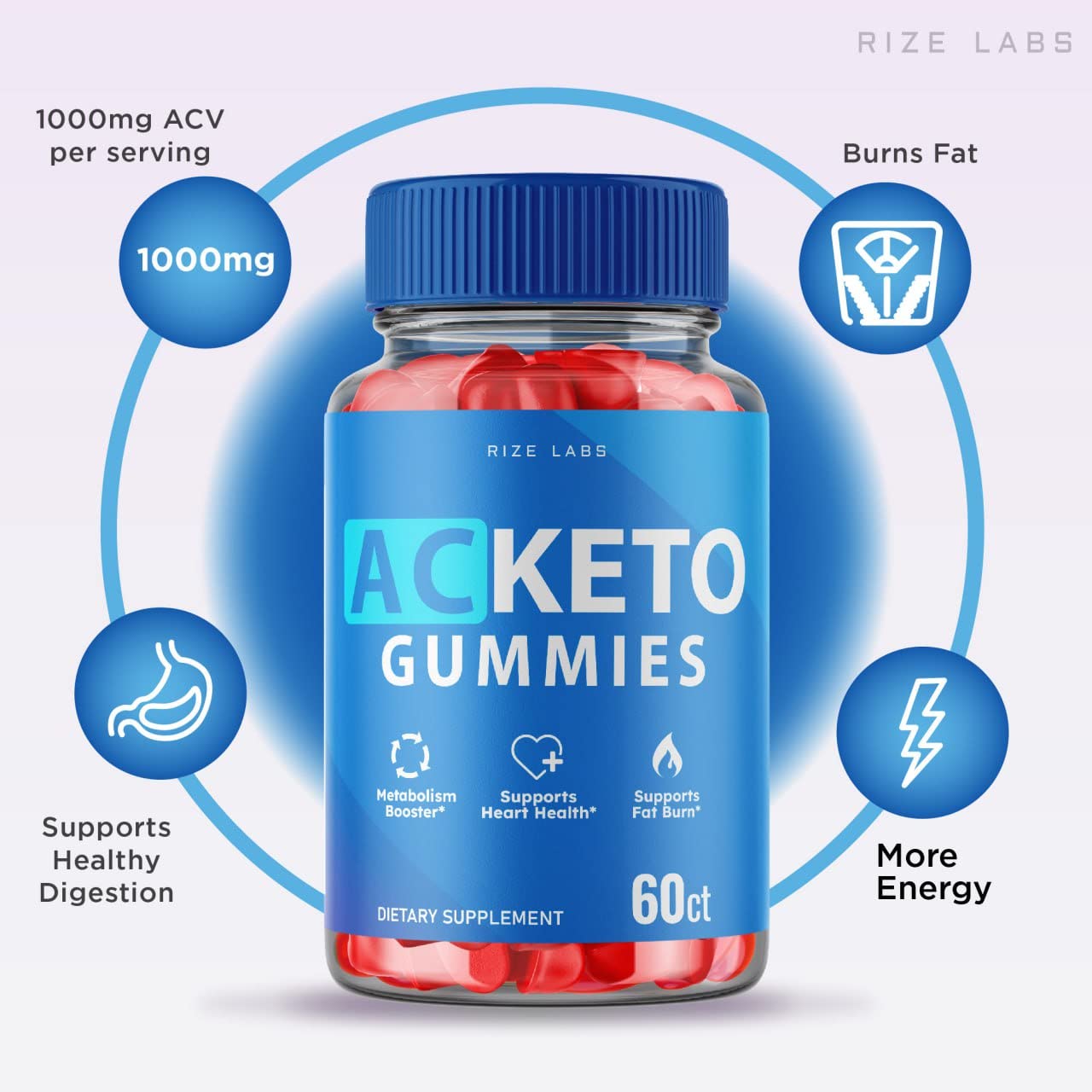 Rize Labs AC Keto Gummies for Advanced Weight Loss Support Max Strength Formula Keto+ACV Energy 1000mg Gummies, 300 Gummies