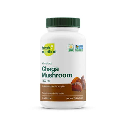 Fresh Nutrition Organic Chaga Mushrooms Capsules 90 Count