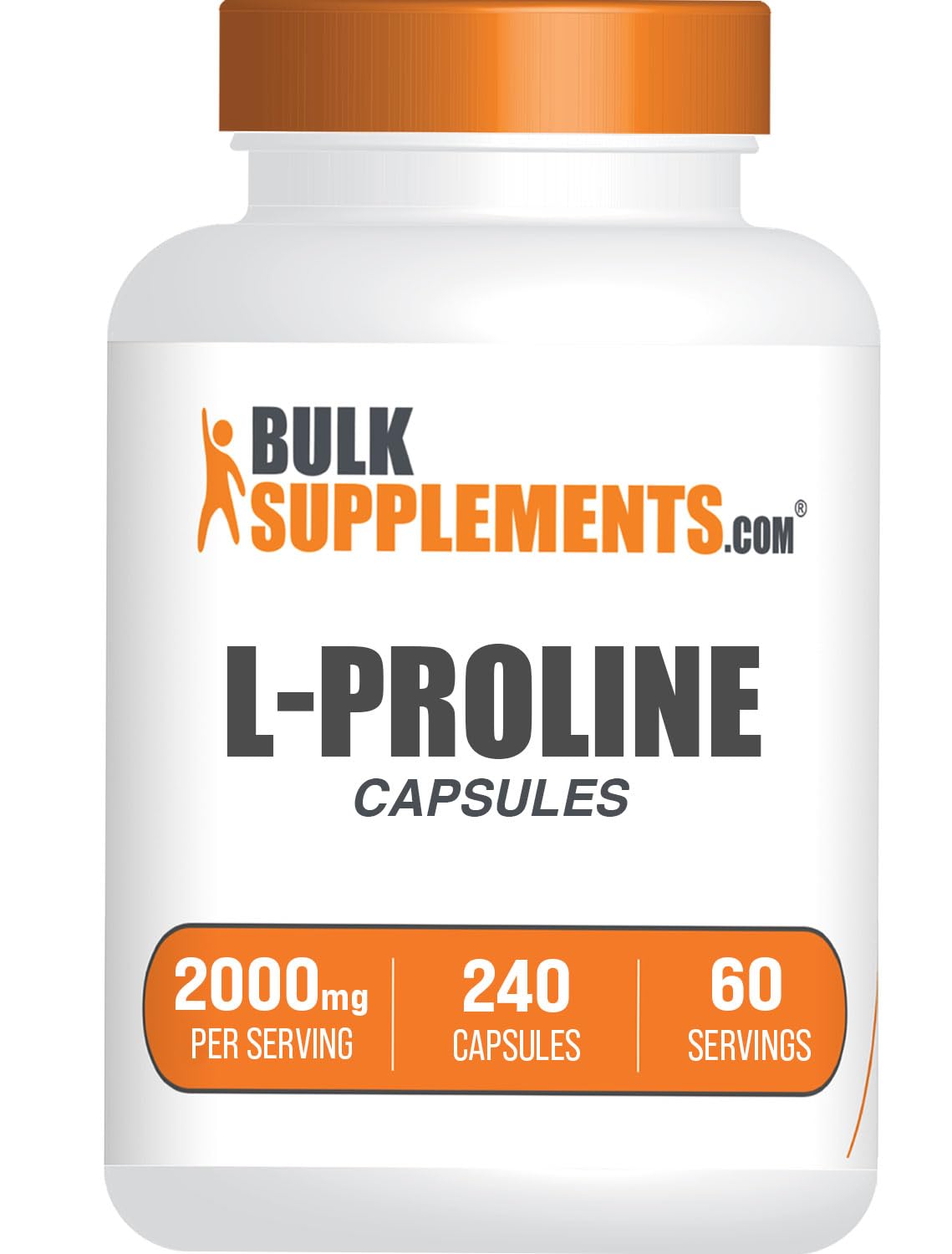 BulkSupplements L-Proline Capsules 240 Count