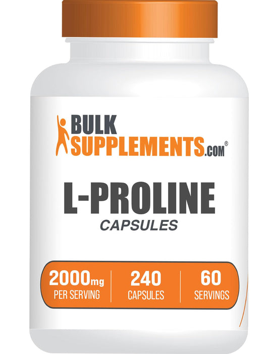 BulkSupplements L-Proline Capsules 240 Count