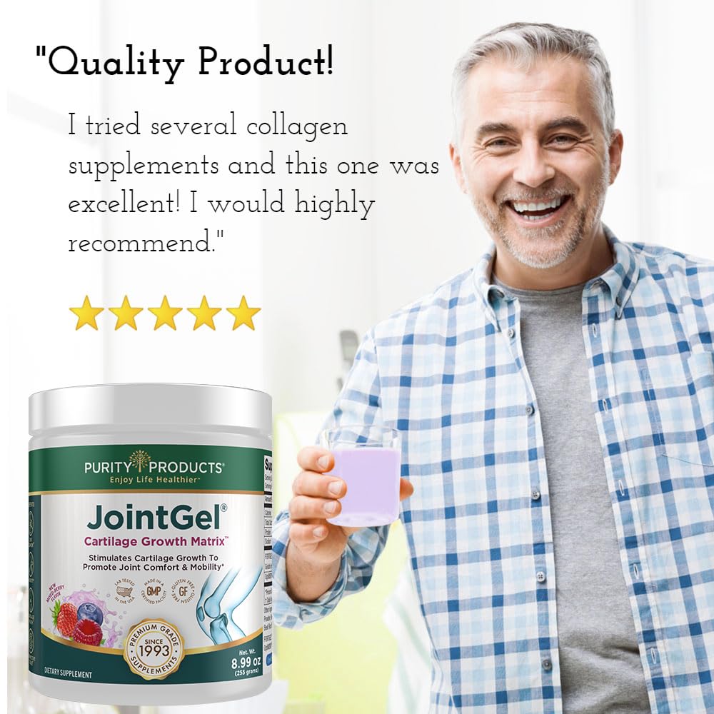 Purity Products JointGel Bioactive Collagen Peptides + MSM Powder, 3 Pack