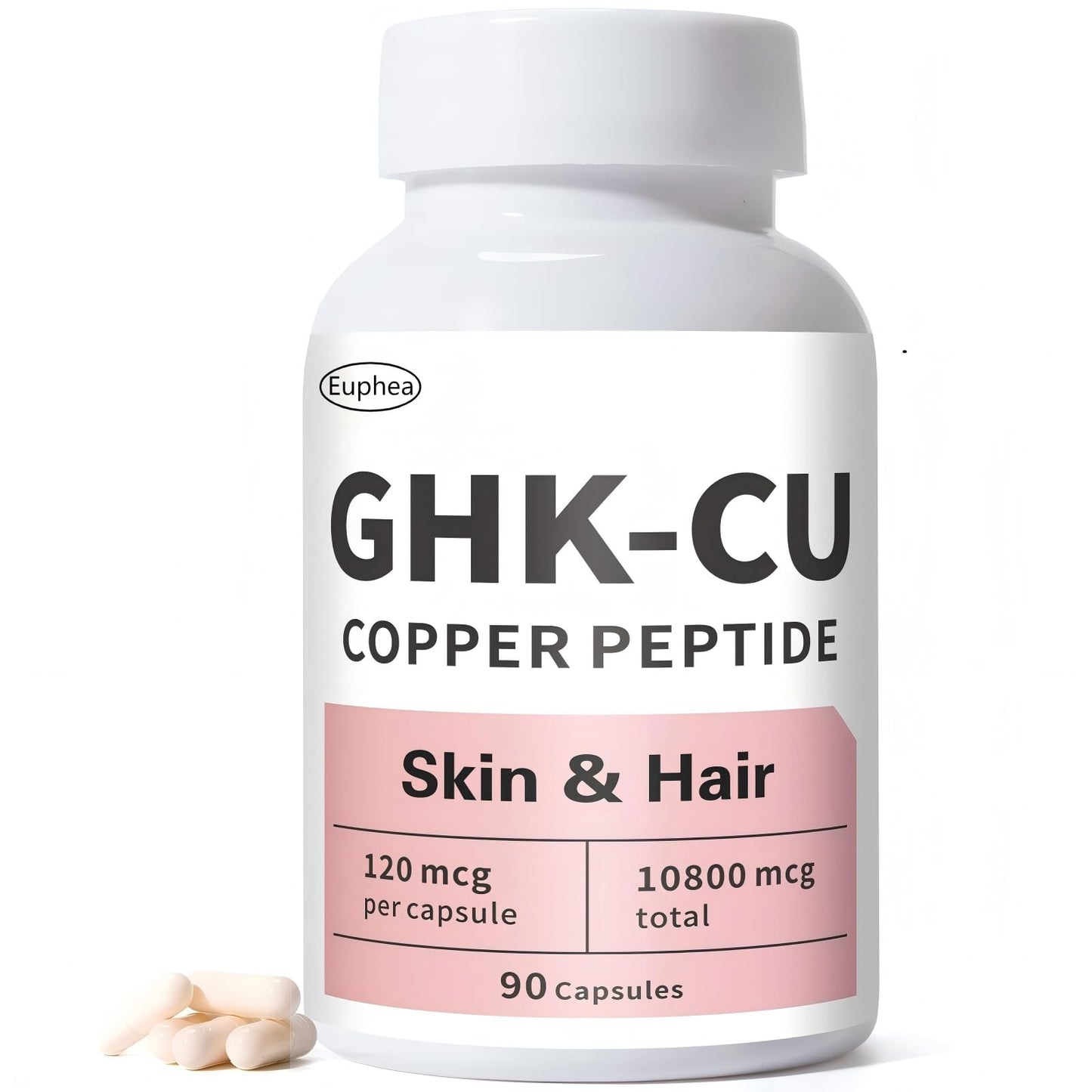 Euphea GHK-Cu Peptide Supplement Capsules, 90 Count