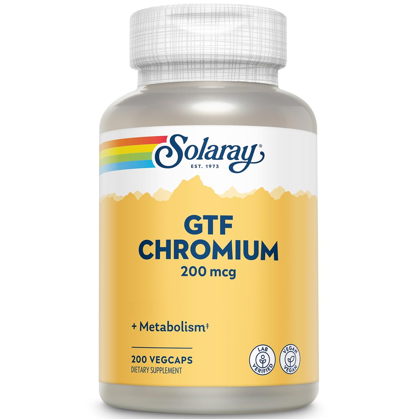 Solaray GTF Chromium 200mcg Capsules, 200 Count
