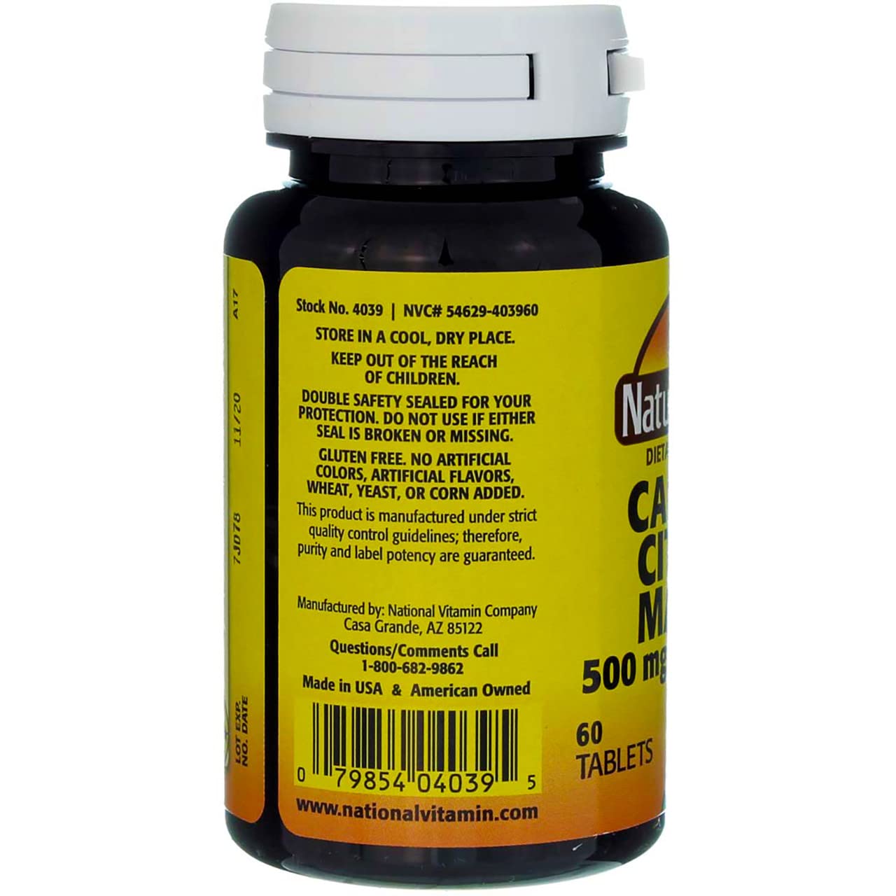 Nature's Blend Calcium Citrate Malate 500 mg Tablets, 60 Count
